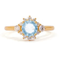 Fine Jewelry Aquamarine Engagement Ring Silver Zircon Gold Plating Ring Diamond Jewelry for Wedding