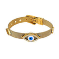 Hot Selling 18k Gold-plated Stainless Steel Bracelet Women's Fashion Lucky Bead Hollow Oil Dripping Turkiye Eye Bracelet Jewelry
