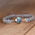 Natural Stone Boho Labradorite Charm Beads Braided Bracelet Yoga Tibetan Moonstone Lover Bracelet Jewelry Wholesale