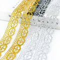 Deepeel KY2162 3cm DIY Sewing Clothing Accessories Sunflower Lace With Gold and Silver Thread Webbing Lace Band