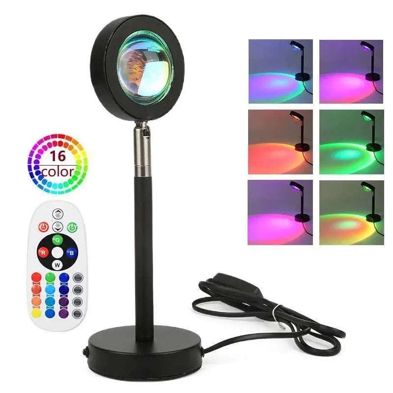 Customization 180 Degree Rotatable 16 Colors USB Interface Removable Floor Sunset Lamp for Home