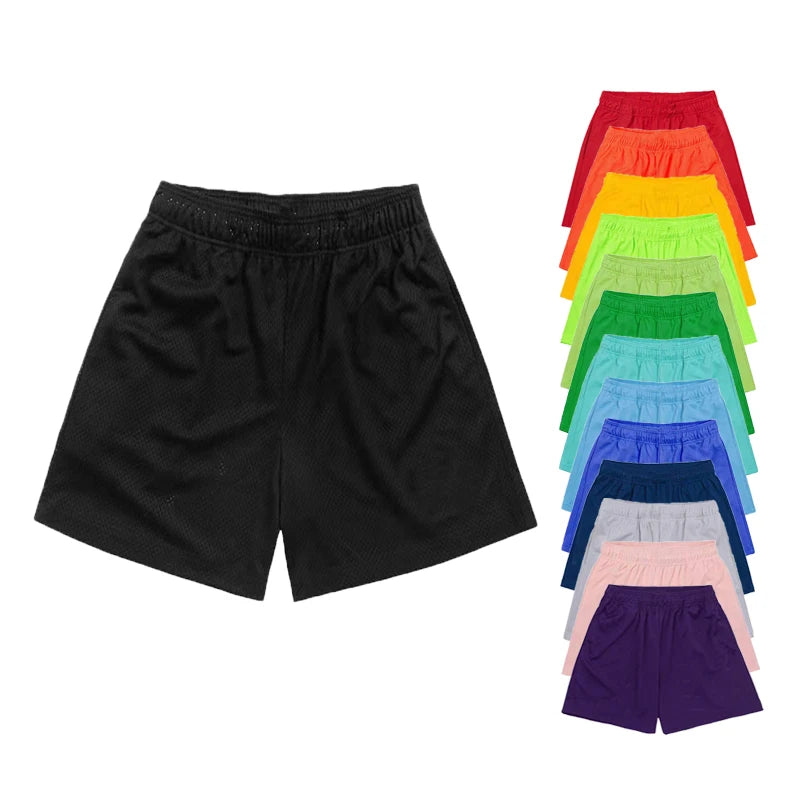 Wholesale Basketball Shorts Plain Design Quick Dry Bird Eye Mesh Fabric Men's Gym Shorts