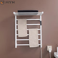Hot Sale Matt White Bathroom Accessories  Towel Dryer Rack Wall Mounted Electric Folding Heated Towel Rack