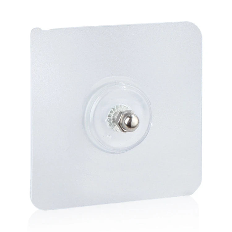 Easy-to-use Nail Free Transparent  No Drilling Self Adhesive Screw Hook for Bathroom Shelf Towel Rack