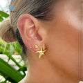 SUMMLY Trend Personalized Ocean 18K Gold Plated Non-Fading Stainless Steel Earrings Accessories Fashion Jewelry