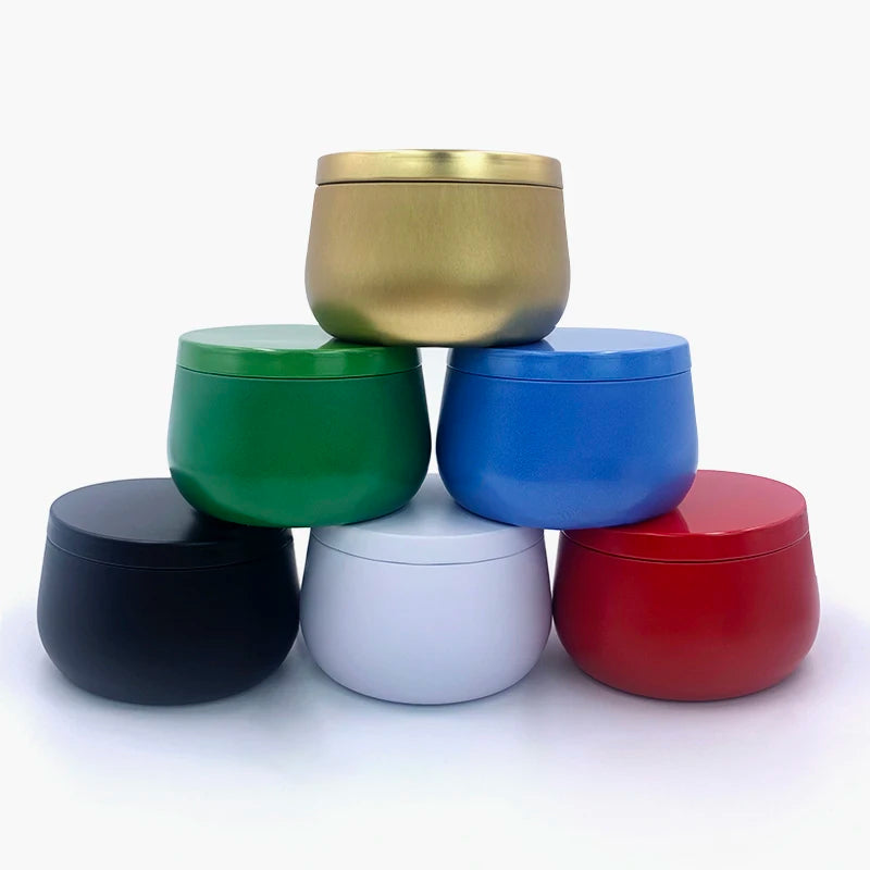 Multi-Color Metal Scented Candle Tin Cans Gold Candle Tin 4 oz 8 oz Tin Cans for Candle