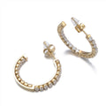 New Trendy Vintage Niche Designed Stainless Steel Creative Circle Crystal Huggie Dangle Hook Earrings Ear Stud
