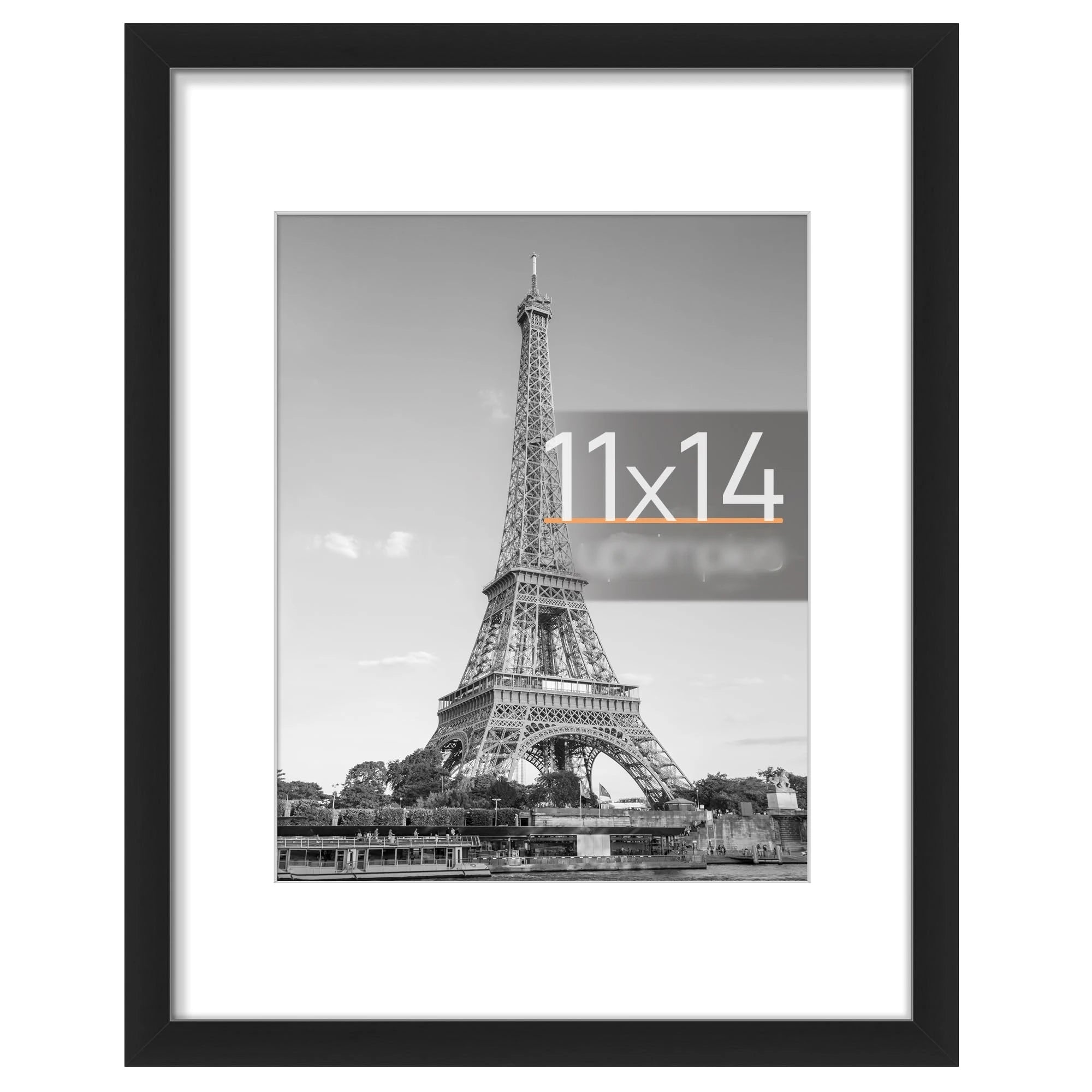 11x14 Picture Frame Display Pictures 8x10 with Mat or 11x14 Without Mat Wall Hanging Photo Frame Black 1 Pack