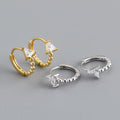 New Fashion S925 Sterling Silver Cubic Zirconia Triangle Hoop Earrings for Women Cute Style for Weddings and Parties EH1384