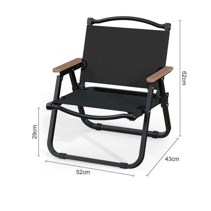 Outdoor Kids Camping Chair Wood Furniture Kermit Chair Wood Grain Aluminum Compact Portable Folding Kids Camping Chair