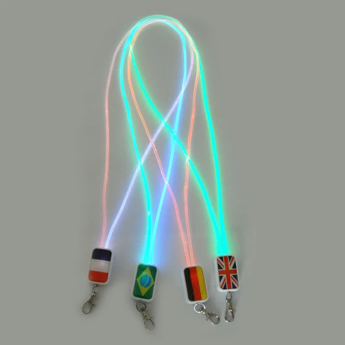 Custom Fashion LED Light-Up Nylon Lanyard with Colorful Options Metal Hook Custom Size Gravure Printing for Promotional Gifts