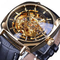 40mm Watches Men Luxury Automatic Mechanical Wristwatches for Forsining Watch Skeleton Clock Leather Band Alloy Case Pointer