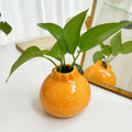 Ins Modern Cute Orange Small Ceramic Flower Vases Custom Wedding Centerpieces Decor Table Vase