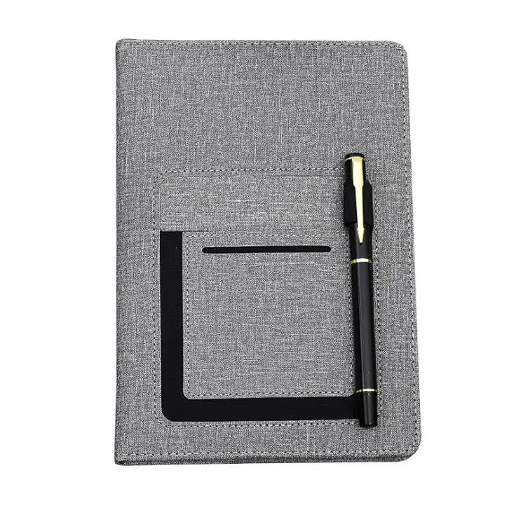 A5 Multi-fuctional Pu Leather Business Planner Front Pocket Notebook with Plastic Pen Loop