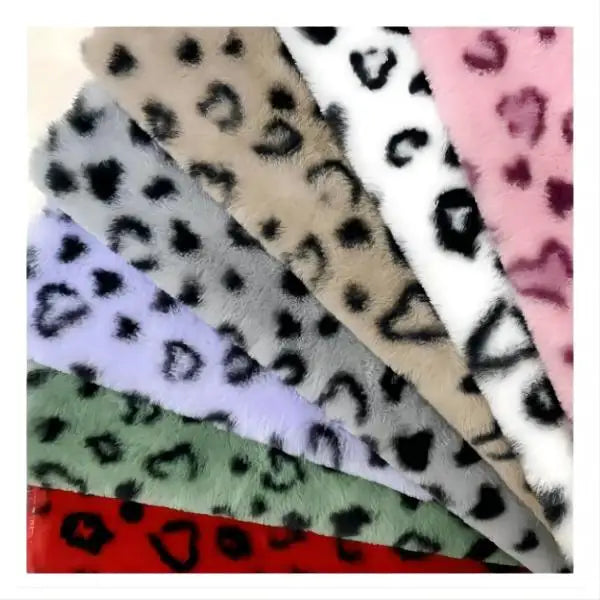Soft Toy Leopard Print Plush Fabric Printed Wholesale From Code Faux Rabbit Hair