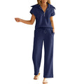 Two Piece Sets for Women Summer Casual Half Zip Sweatsuit 2 Piece Lounge Sets Travel Sweat Pants Tracksuit Outfits