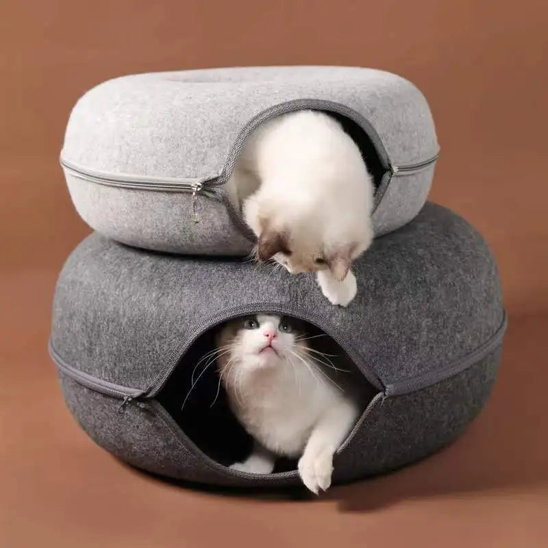 Cheapest Detachable Pet Interactive Play Toy Cool Felt Cat Tunnel Cave Tubes Bed
