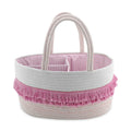 Hot Selling Foldable pink Cotton Rope Diaper Caddy Nappy Tote Basket