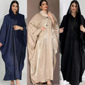 Liu Ming New Fashion Long Sleeve Caftan Muslim Satin Abayas for Women Large Size Muslim Dress