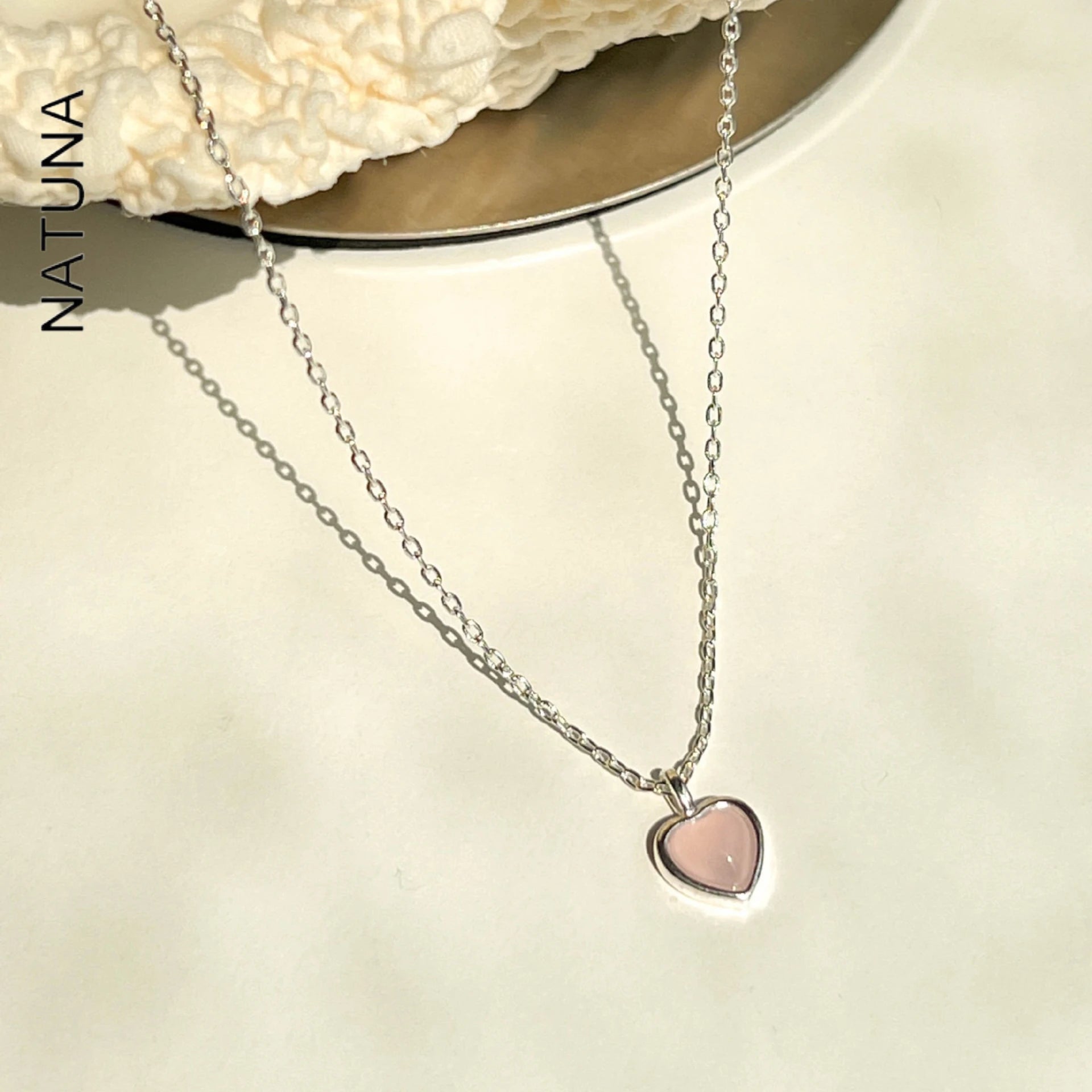 925 Sterling Silver Necklace Collar En Plata Purple Love Layered Necklace NATUNA Collar Para Mujer Wholesale Jewelry