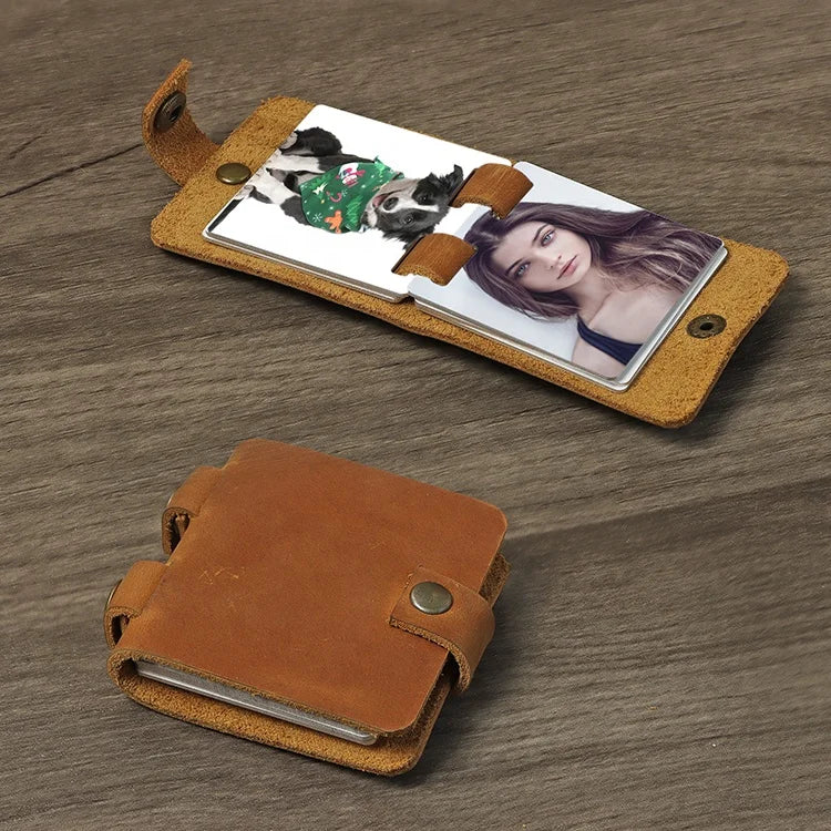 Personalized Baby Photo Book DIY Sublimation Blanks Genuine Leather Mini Photo Album for Wedding Valentine's Day Gift