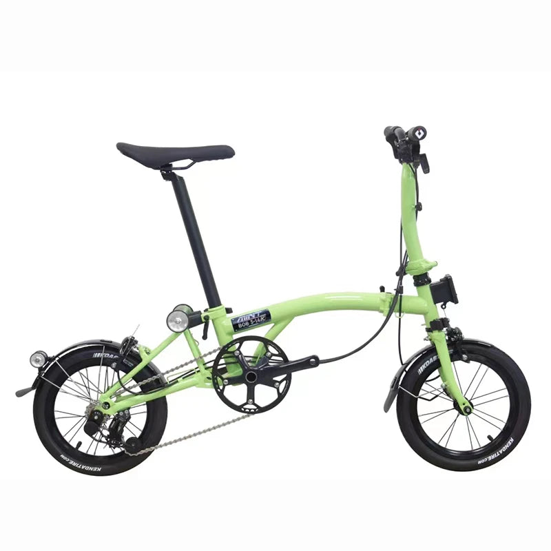 Mint Tri-folding Bicycle Portable 14inch BOB 3-14K 3 Speed Clip Brake Student Children's Lightweight Folding Bike