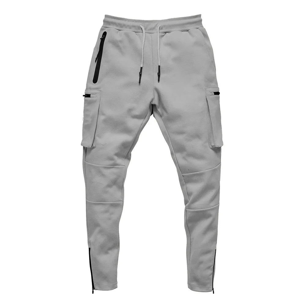 Men Training Workout Joggers Gym Sweatpants Multi-pockets Pants Casual Mens Cargo Pants