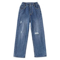 High Quality Girl Jeans Girls Loose Hole Wide Leg Denim Kids Jeans Pants