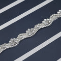 Silver Luxury Handmade with Bridal Waist Chain Rhinestone Ribbon Jewelry Accessories Chain Waist Belt for Brides Dress
