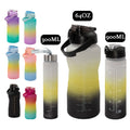 3-Piece 2L BPA Free Eco-Friendly Plastic Sport Water Bottles Set with Straw Direct Drinking Gym & Fitness Drinkware