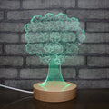 LED Wooden Base Lamp High Quality Wooden Acrylic Night Lights 7 Colors Changeable 3D Illusion Lamp