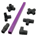 Factory Supply Plastic Black 4A Cross Tube Connector Pipe Fittings for 20*20 25*25 Square Steel Tube Plastic Tube Connection