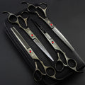 Pet Scissors Purple Dragon 7"  Stainless Pet Grooming Scissors Set Straight Shears Thinning Scissors Dog Curved Shears Z3003