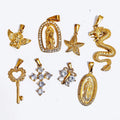Punk Dragon Pendant Men Cz Cross Charm Stainless Steel Crystal Virgin Mary Jewelry Angel Wing Charm Heart Key Pendant
