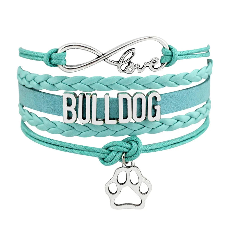 Fashionable Dog Mom Infinity Love French Bulldog Australian Shepherd Golden Retriever Cocker Spaniel Schnauzer Charm Bracelet