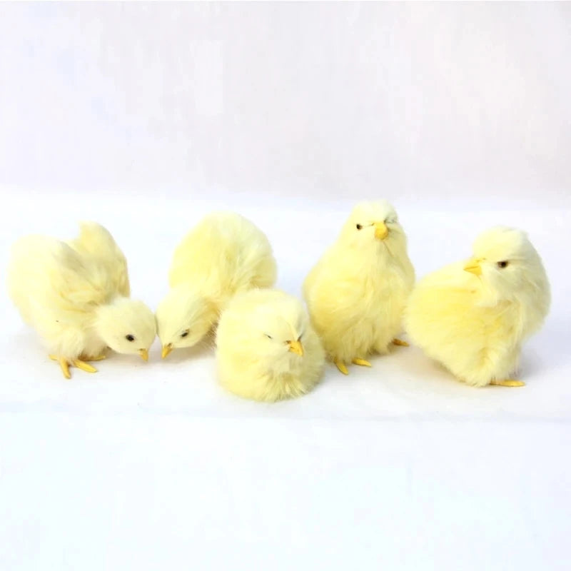 Factory Price Realistic Simulation Chick Toy Plush Chick Ornament for Kids Easter Gifts Chicken Model Home Party Decorations