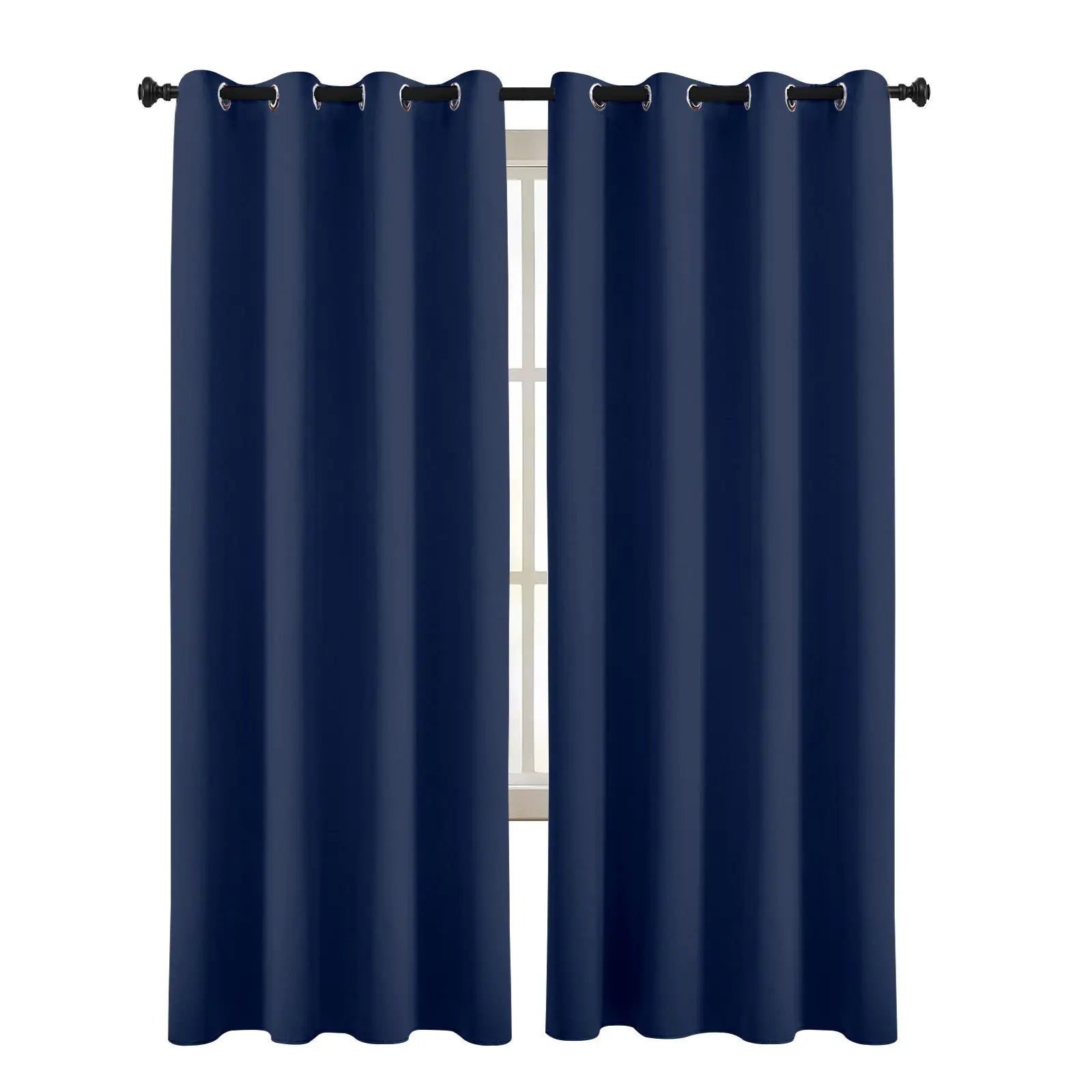 Amity Solid Blackout Curtains Custom Color Brown Blue Polyester Room Window Curtains for the Living Room