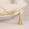 French Eiffel Tower Gold Plated Stainless Steel Casting Paris Tower Pendant Necklace Valentine's Day Gift