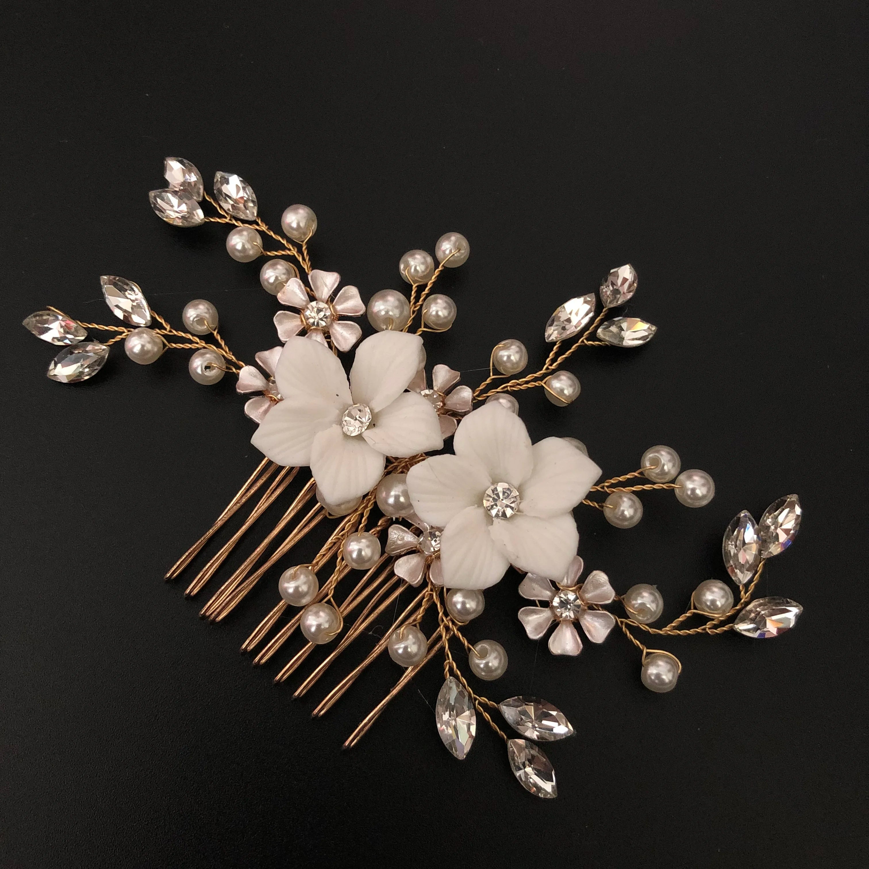 ROMANTIC Personalized Fashion Hair Accessories Bridal Jewelry Rhinestone Wedding Hair Comb for Girls