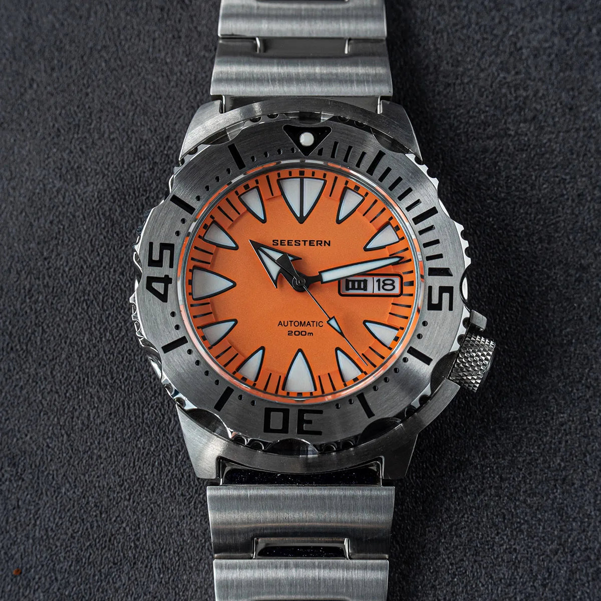 Free Ship Luxury SEESTERN Sapphire Monster 316 Stainless Steel Diver Mechanical Automatic Nh35 20atm Luminous Men Watch for Sale