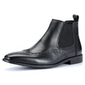 Classic Top Grade Men's Cowhide Chelsea Boots Business Office Casual Slip-On Formal Ankle Shoes Free Anti-Slippery Flat for