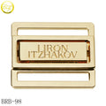 Custom Swimwear Hardware Maker Gold Plated Engraving Letter Metal Alloy Buckle for Clothing Accessory