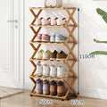 Nature Bambo Multi-layer Factory Portable Shoe Rack Storage Household Entryway Space Saving Foldable Shoe Rack Organiser