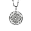 Fashion Stainless Steel Lotus Flower 7 Chakra Pendant Necklace Vintage Ancient Indian Yoga Mandala Om Necklace