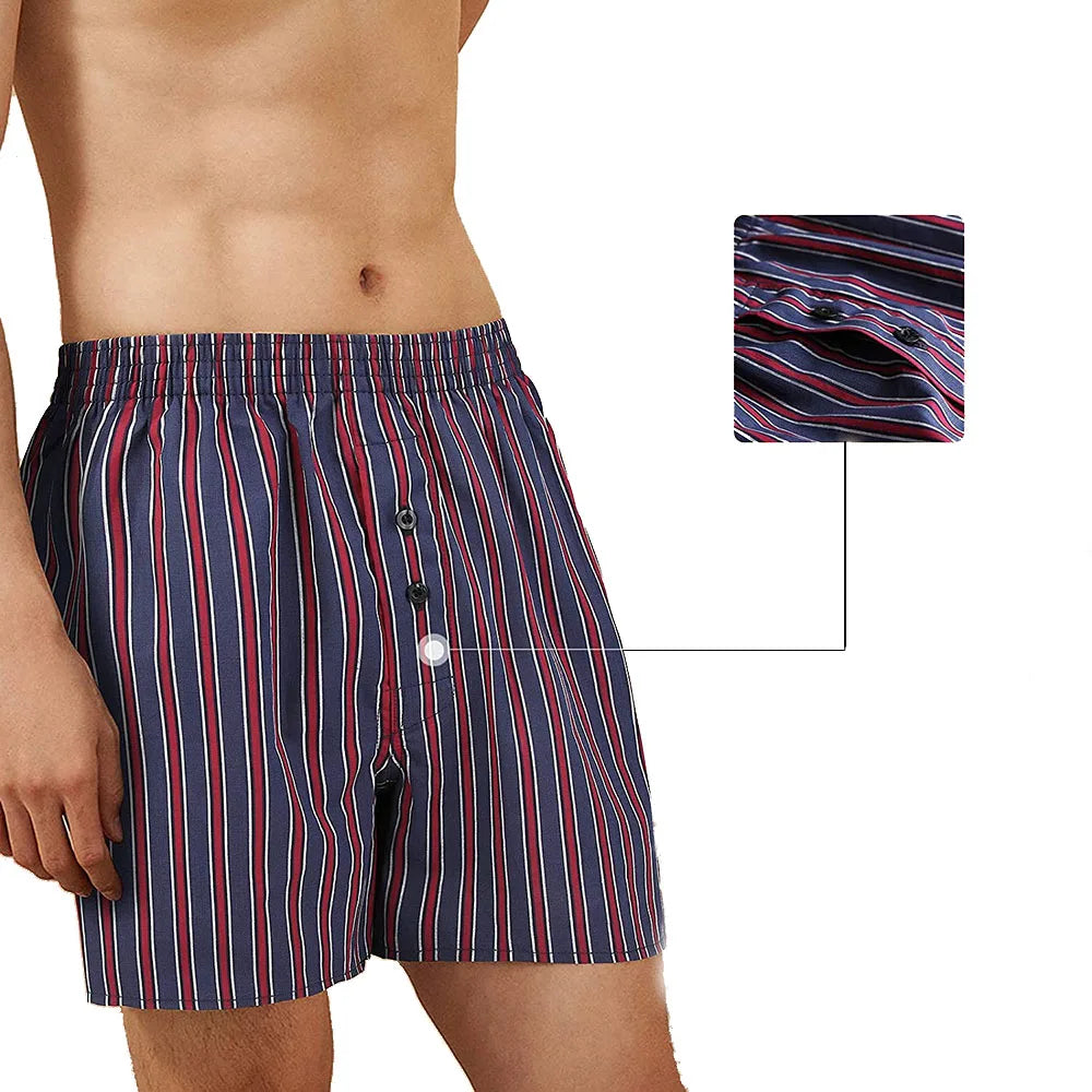 Shinesia Men's Boxer Underwear Plus Size Cotton Knitted Elastic Waist Print Pattern Fit Comfortable Custom OEM Wear