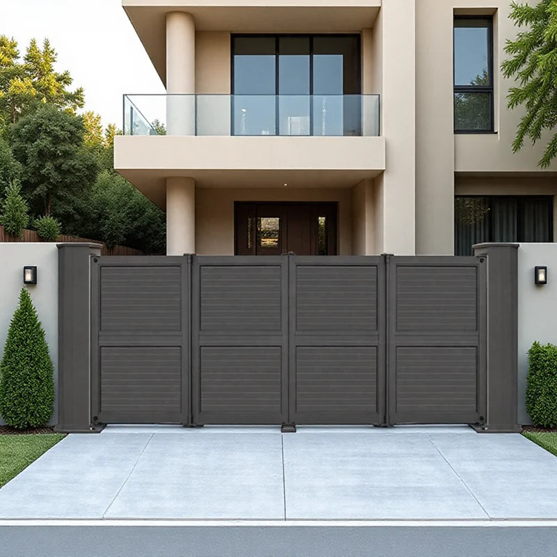 Modern Motorized Folding Main Gates High Quality House Automatic Aluminium Driveway Gate