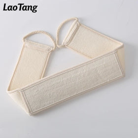 Organic Simple Style Massaging Luffa Strap Scrubber Exfoliating Belt for Body for Shower and Bath Men and Women
