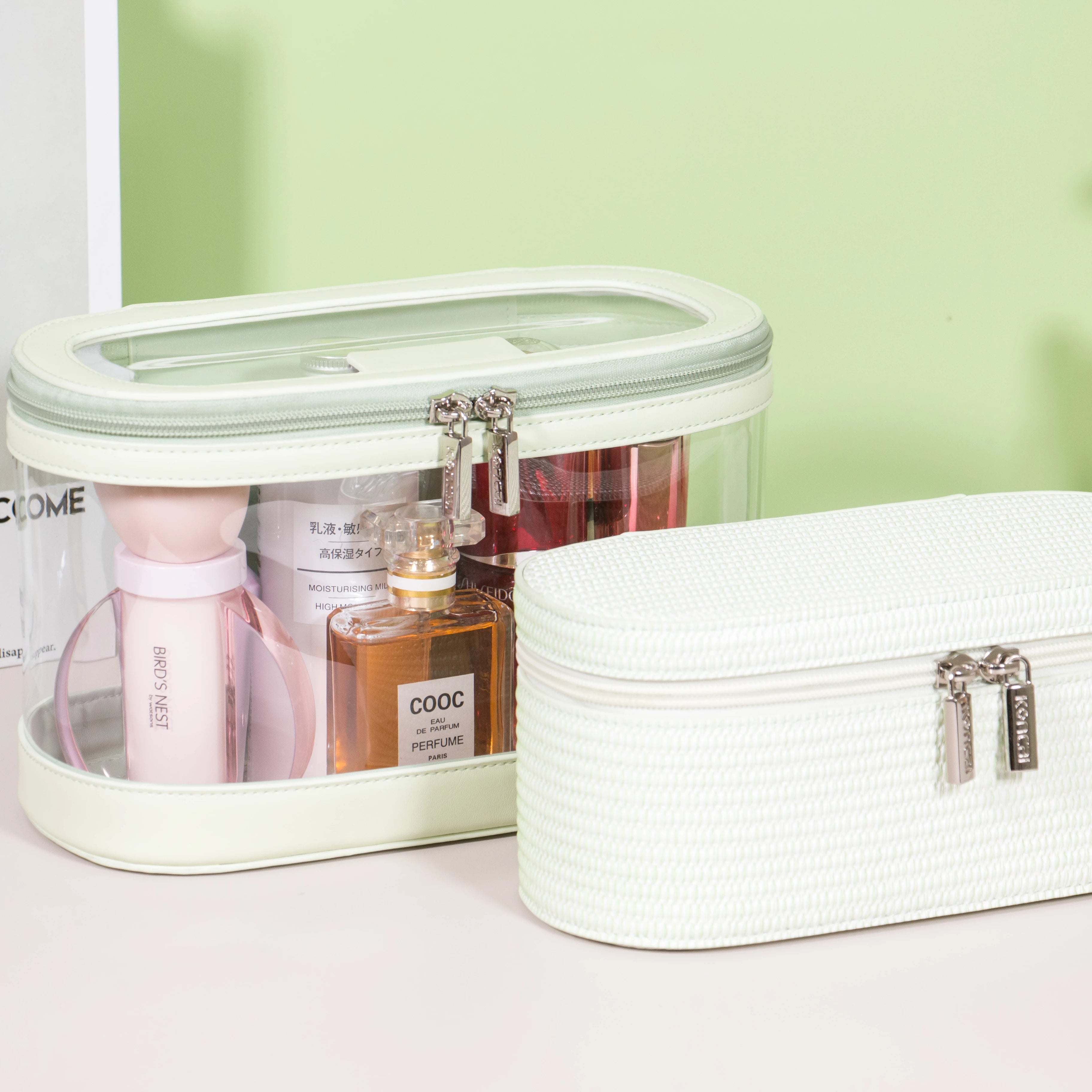 KONCAI Travel Makeup Pouch Custom LOGO Zipper Cosmetic Bag Beauty Organizers Multiple Color High-Quality Waterproof Storage