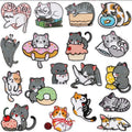 Custom Clothing Heat  Press Patch Cute Cartoon Cat Embroidery Iron on Animal Cat Patches