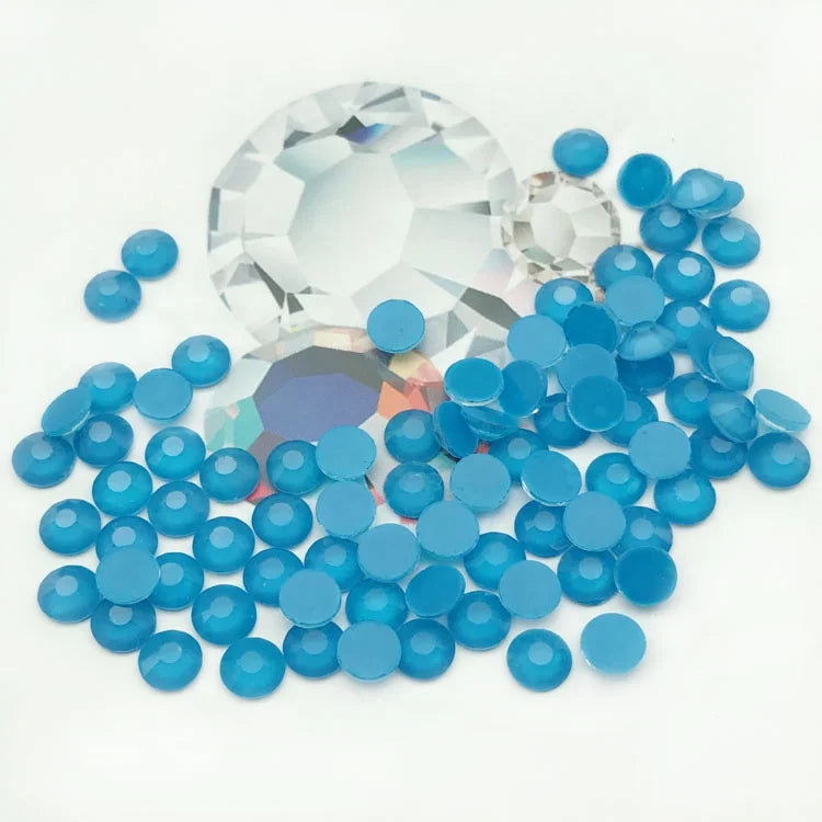 Neon Blue Luminous Flat Back Glass Nail Rhinestones SS6-SS30 Size Non-Hotfix Fluorescent Rhinestone
